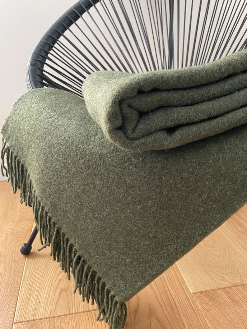 Merino Wool Blanket Wool Bedspread Warm Throw Sofa Throw - Etsy Canada | Etsy (CAD)