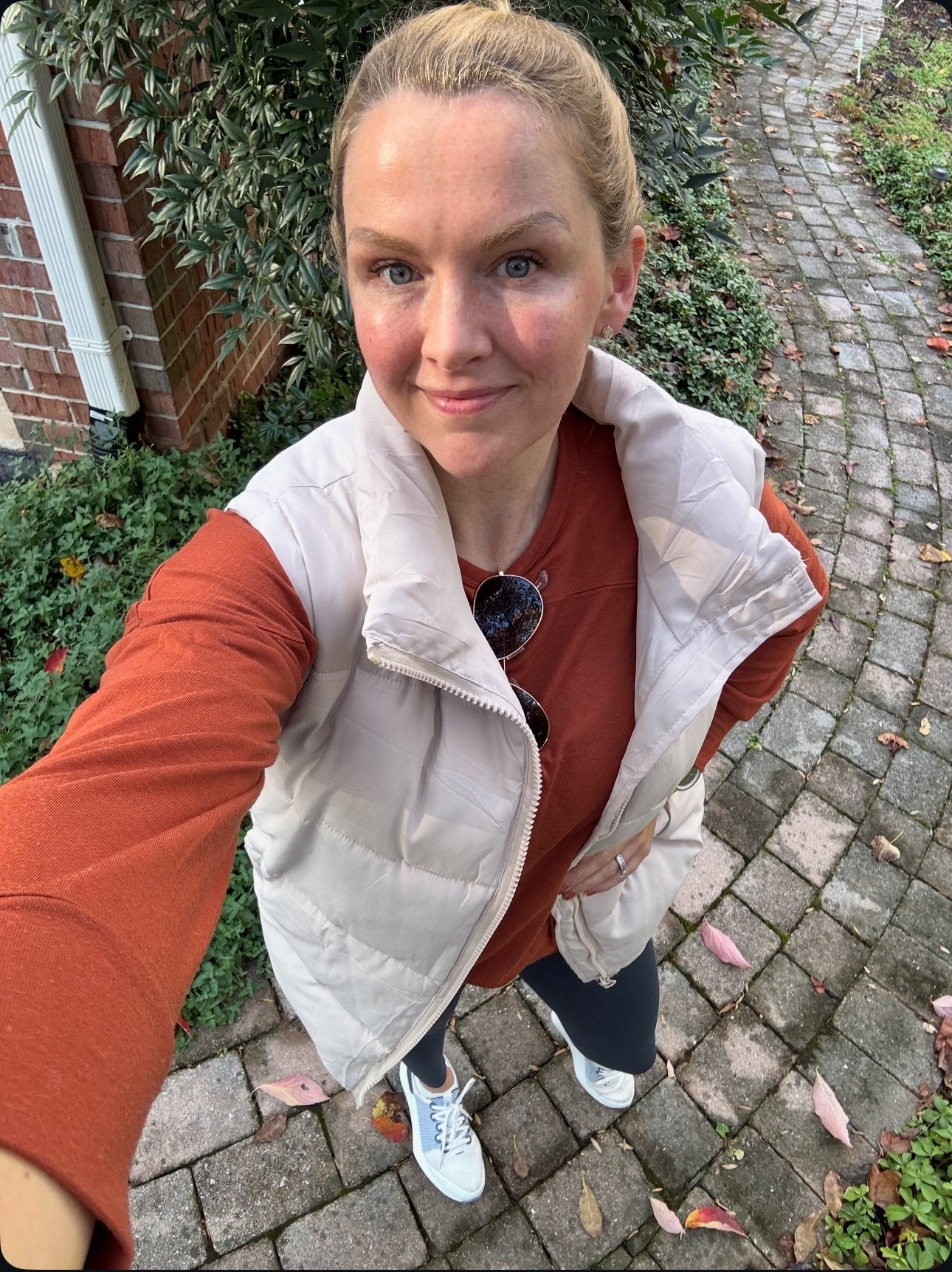 Oversized quilted puffer vest — an awesome fall find for less on Amazon. It’s so cozy and warm!

I sized up one bc I was pregnant when I got this but could have sized down! 