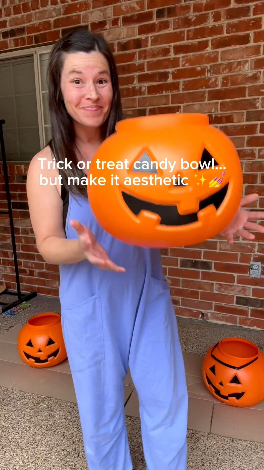Spotted these large pumpkin treat pails back in stock at Walmart this year, and had to share this easy DIY again 🎃

Last year I made my own version of the viral TJ Maxx stacked pumpkin candy bowl. A super easy DIY and so cute!

✨ Here’s how to make it:
1️⃣ Grab 3 large 14” pumpkin treat pails (Walmart has them!)
2️⃣ Cut the tops off if you want easier candy access (optional!)
3️⃣ Spray paint each pumpkin a fun color — I used coral, berry, and candy pink (Rust-Oleum).
4️⃣ Once dry, stack and glue together with super glue!

That’s it! A statement piece that looks high-end for just a few dollars.

If you love DIYs that look designer but don’t cost it, follow @makingfrugalfun for more frugal + fun home projects 🩷

Comment PUMPKIN and I’ll send you the supply links!

#PumpkinDIY #FallDecorOnABudget #WalmartDIY #FrugalFun #FallCrafts #BudgetFriendlyDecor #PumpkinSeason #DIYHomeDecor #MakingFrugalFun #DIYcandybowl #HalloweenDIY 

#LTKParties #LTKHome #LTKHalloween