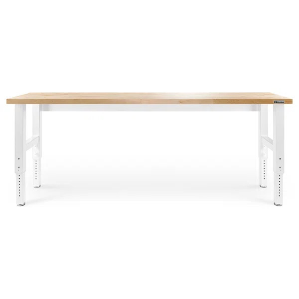 GAWB08HWGW Gladiator® Workbenches 96" Adjustable Height Butcher Block Top Workbench | Wayfair North America