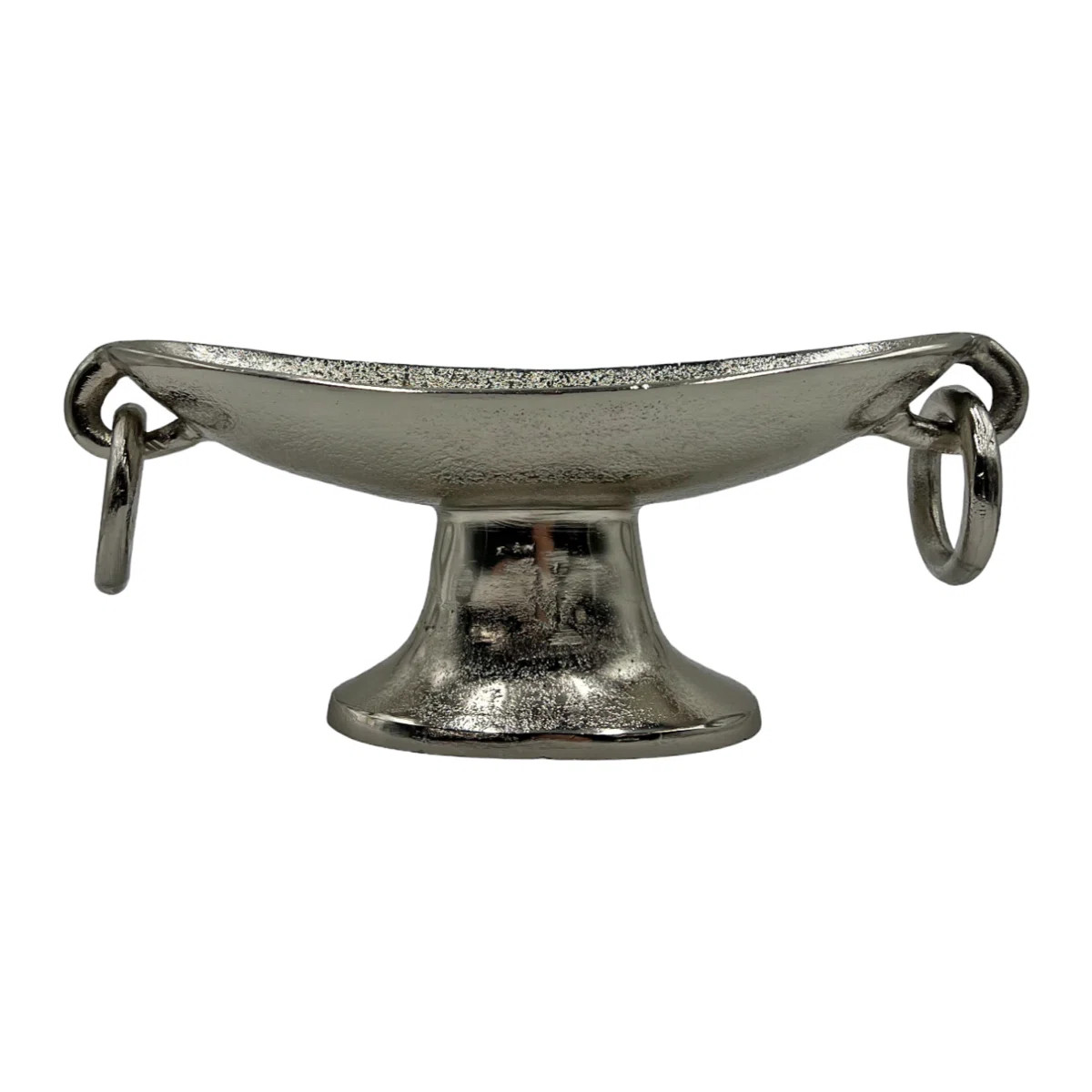 Damyla Handmade Aluminum Pedestal Decorative Bowl with Ring Handles – Modern Centerpiece Accent... | Wayfair North America