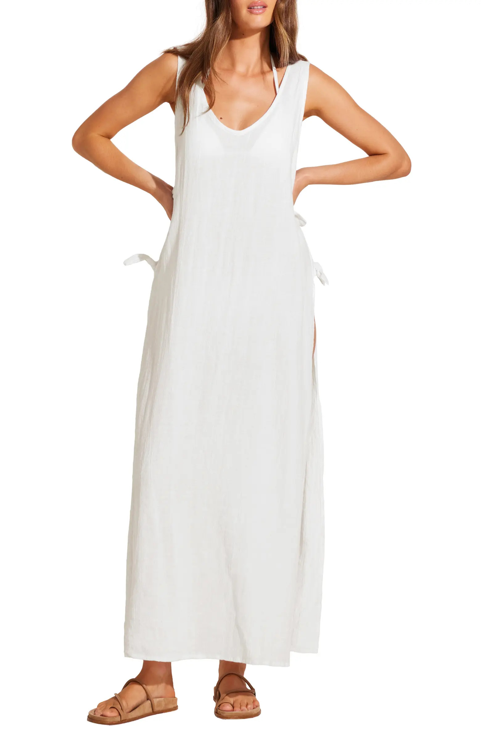 Riviera Linen & Cotton Cover-Up Dress | Nordstrom