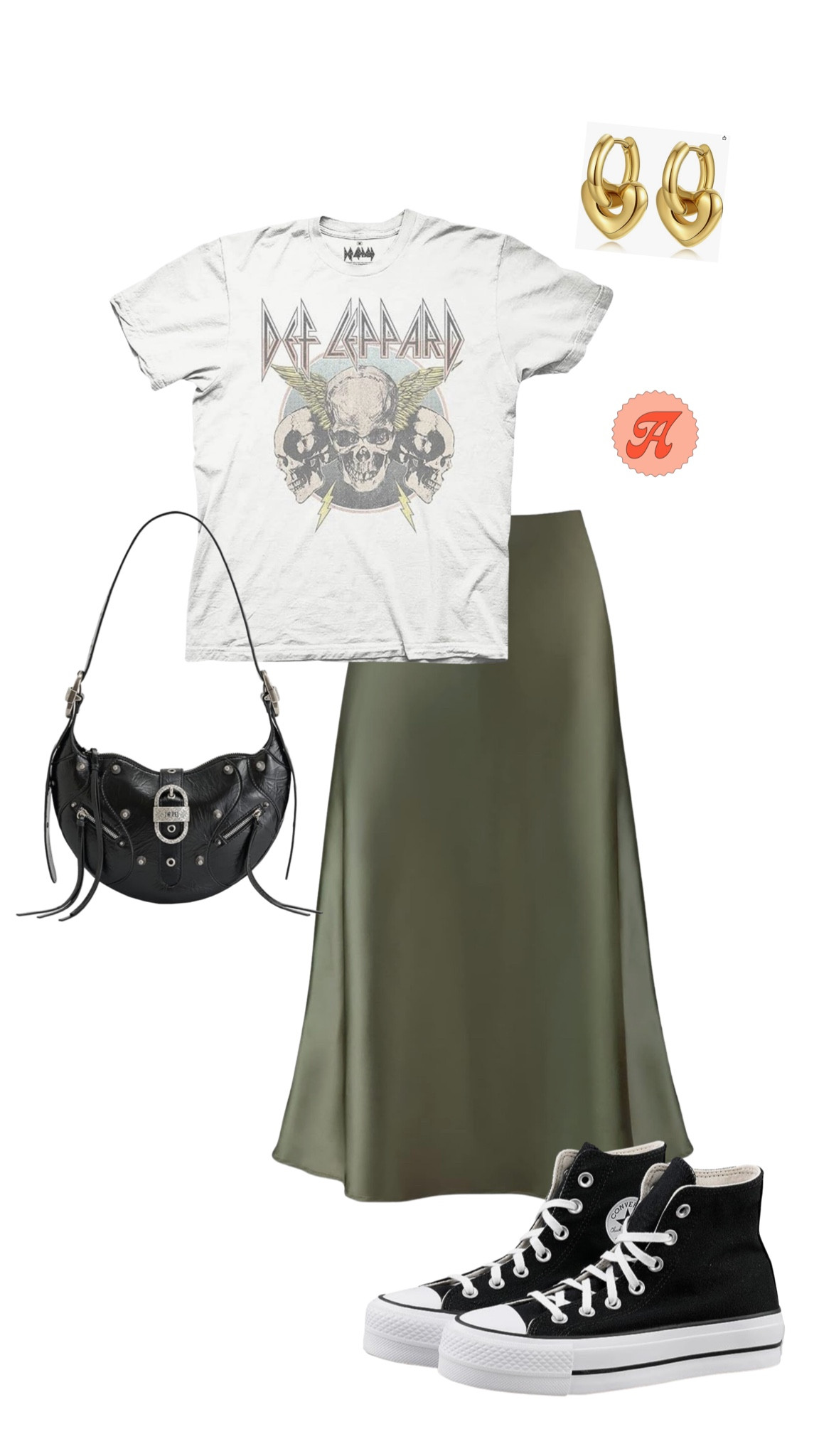 grungy everyday outfit entirely from amazon! ❤️‍🔥

tags: midi skirt, green, band tee, concert outfit, grunge, purse, amazon, outfit inspo 

#LTKstyletip #LTKfindsunder100