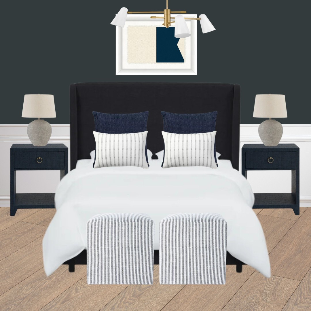 Bedroom ideas, bedroom inspiration, bedroom decor, bedroom mood board, bedroom inspo, interior decor, interior design, master bedroom, primary bedroom, upholstered bed, bedroom design, bedroom decor, bedroom interior