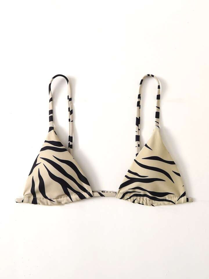 SHEIN Swim Vcay Allover Print Triangle Bikini Top | SHEIN