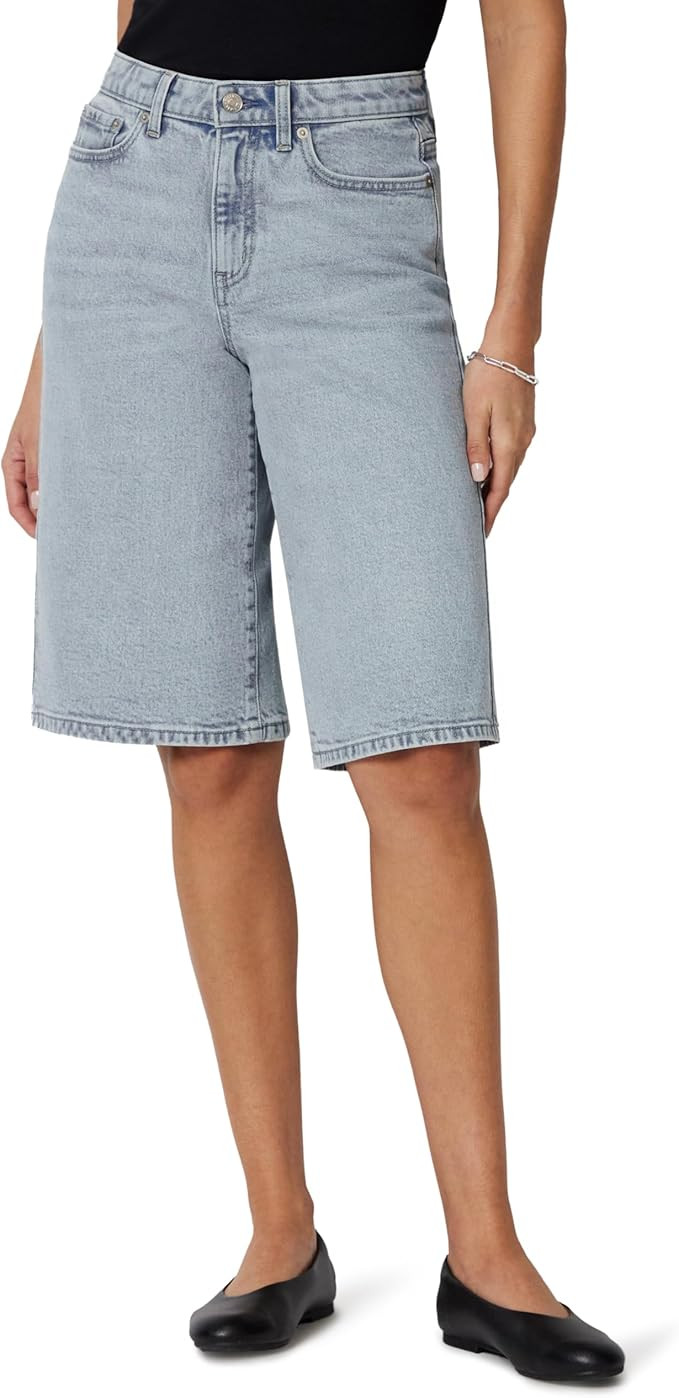 Amazon Essentials Women's Relaxed-Fit Mid-Rise Long Jean Shorts | Amazon (US)
