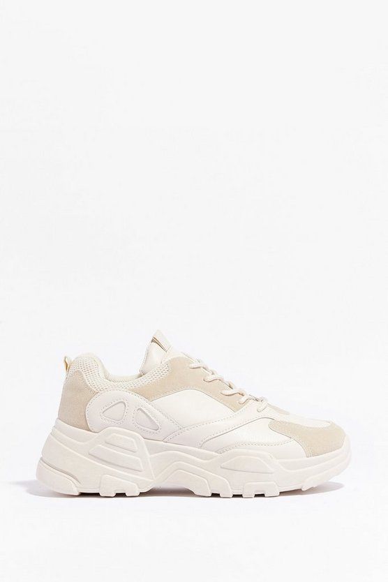 Walk On Down Faux Leather Chunky Trainers | NastyGal (UK, IE)