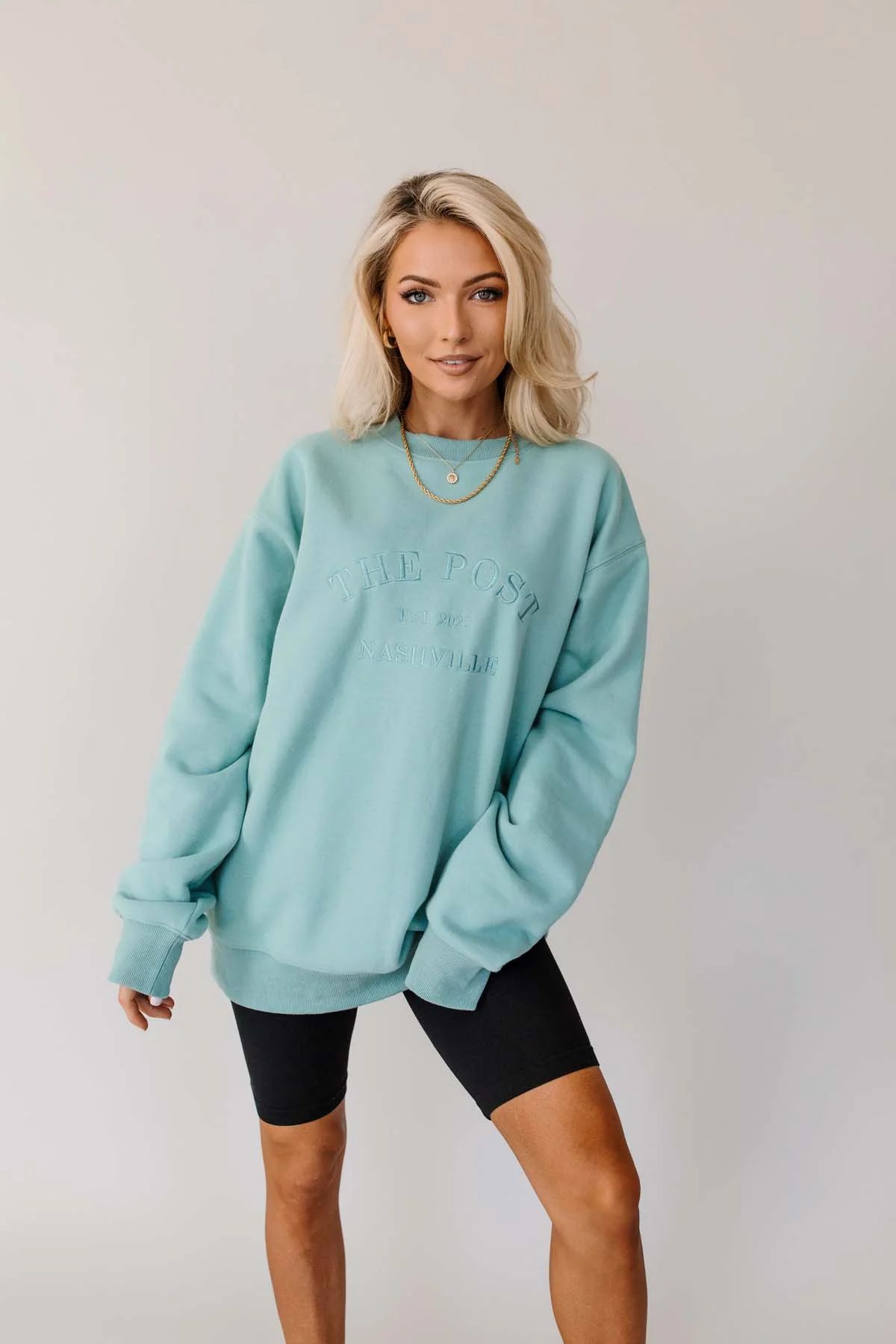 Postie Light Teal Oversized Sweatshirt | The Post