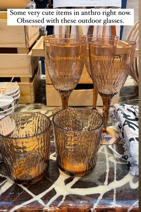 Acrylic glassware. Outdoor glassware. Plastic cups. Plastic glasses. Reusable glassware. Wine glasses for the patio. Water glasses for the patio  

#LTKxAnthro #LTKhome #LTKFind
