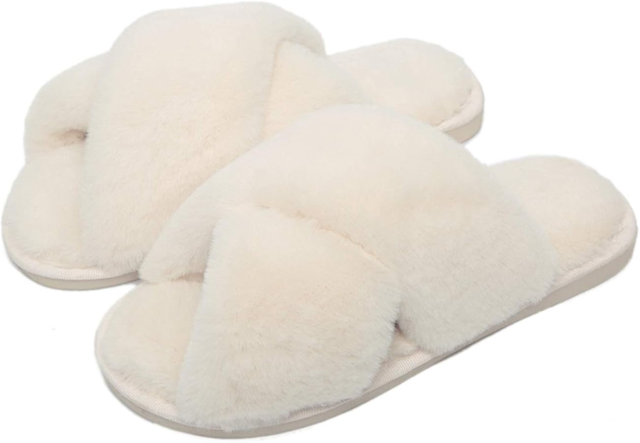 Hausschuhe Damen Winter Plüsch Pantoffeln Warme rutschfeste Flache Flip Flop Bequeme Flauschige ... | Amazon (DE)