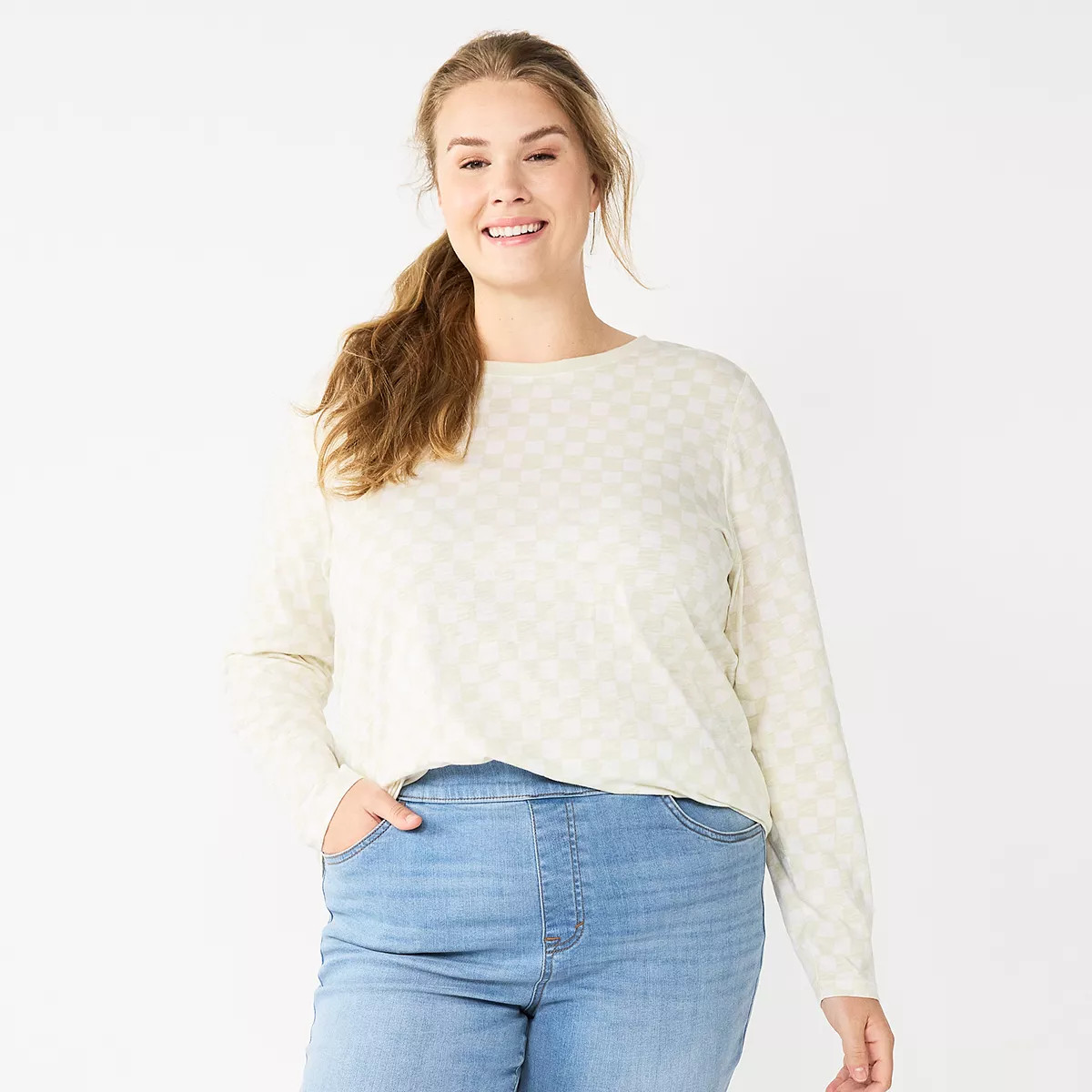 Plus Size Sonoma Goods For Life® Everyday Crewneck Long Sleeve Top | Kohl's