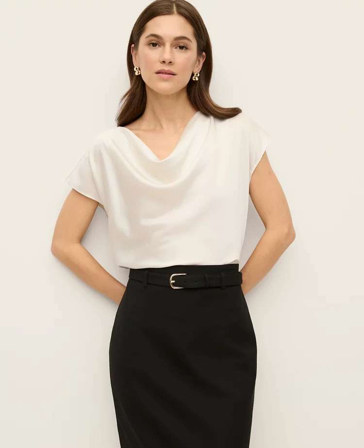 Satin Cowl Neck Top | Ann Taylor