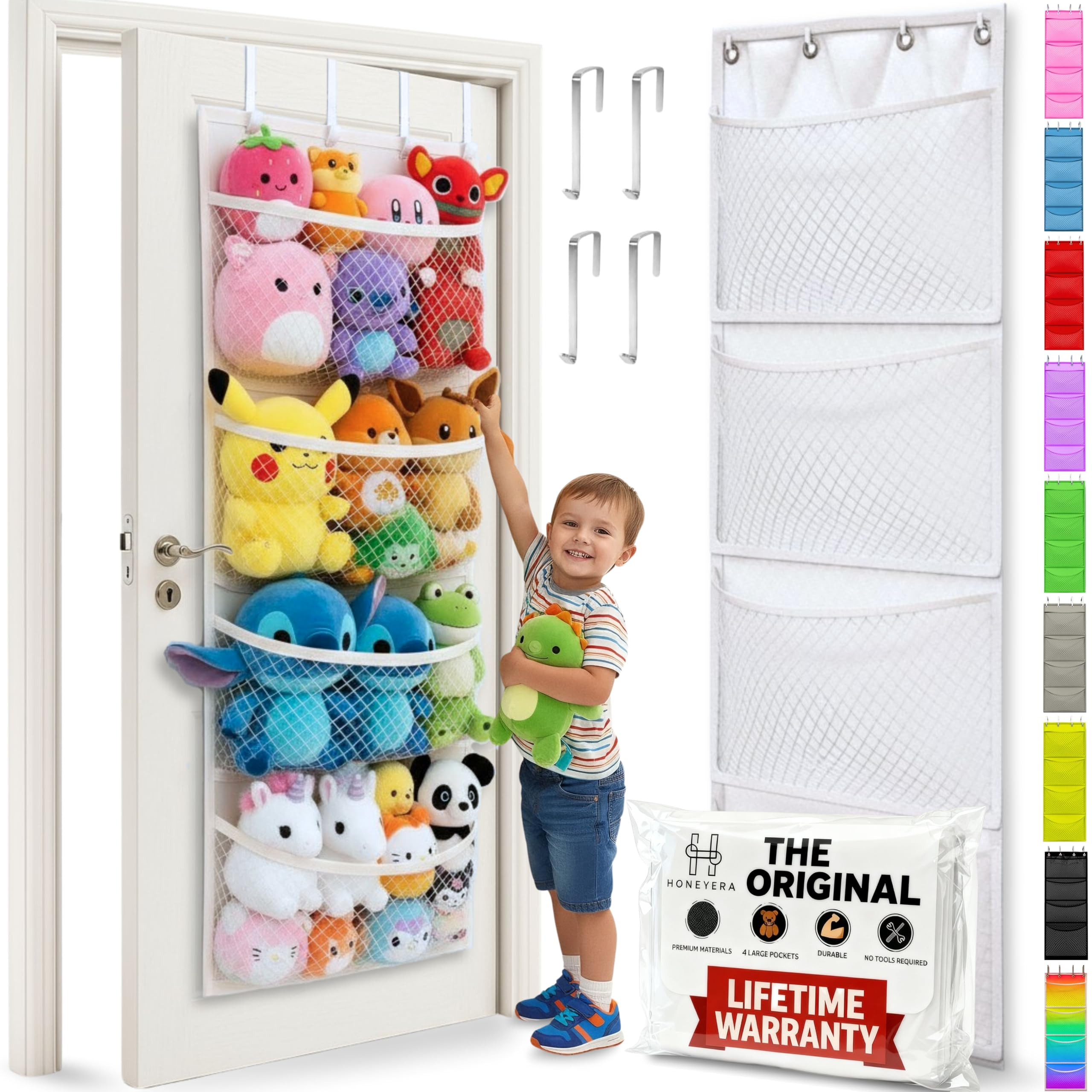Honeyera The Original Stuffed Animal Storage (Patented) - Over Door Organizer for Stuffies, Baby ... | Amazon (US)