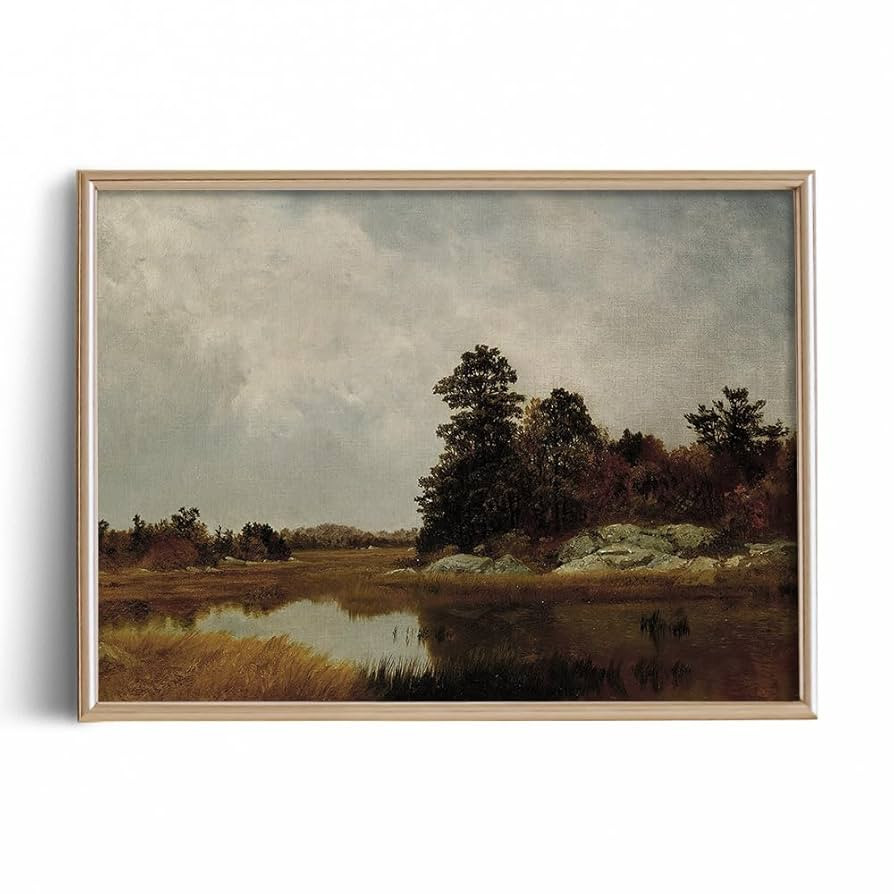 Rustic Farmhouse Wall Art Decor - 11x14" - Boho Art Deco Landscape Picture for Bathroom - French ... | Amazon (US)