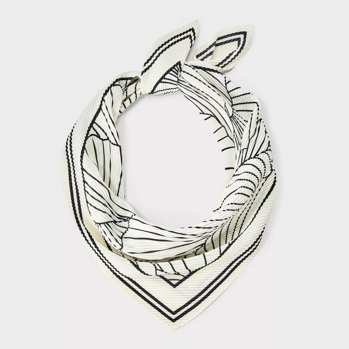 Women's Pleated Accordion Pattern Scarf - A New Day™ Black/White | Target