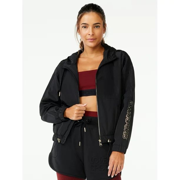 Love & Sports Women's Track Jacket with Hood | Walmart (US)