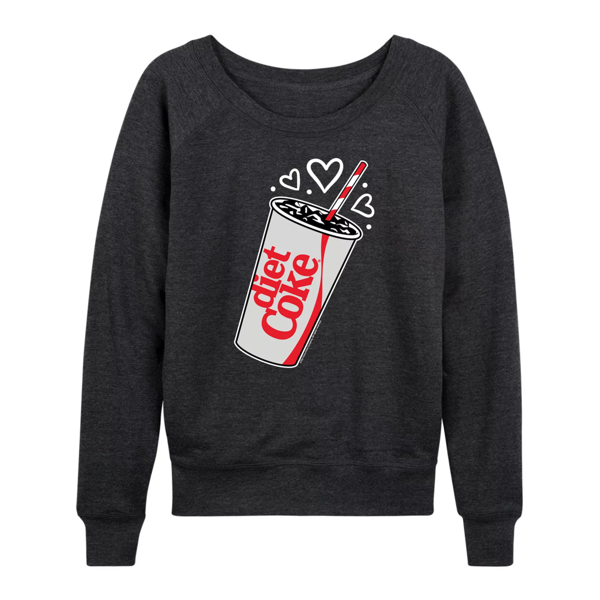 Women's Diet Coke Heart Bubbles French Terry Long Sleeve Tee | Kohl's
