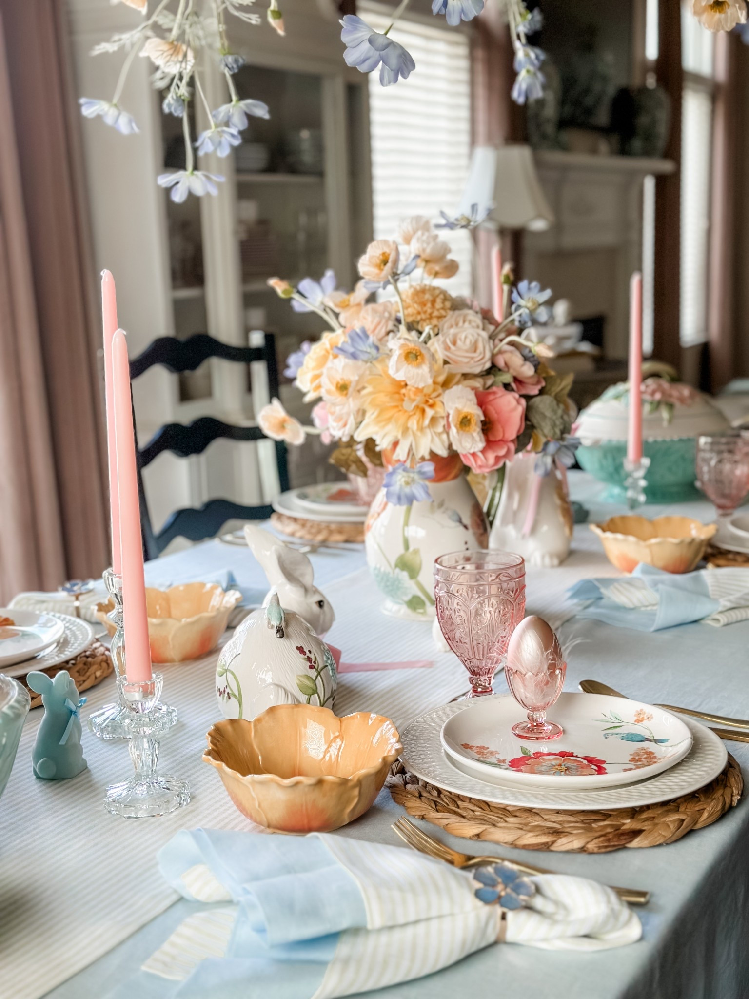 Spring Easter table in soft pastels 🌸

Tablescapes 
Easter table 
Spring table setting 
Napkins 
Tablecloth 

#LTKParties #LTKSeasonal #LTKHome