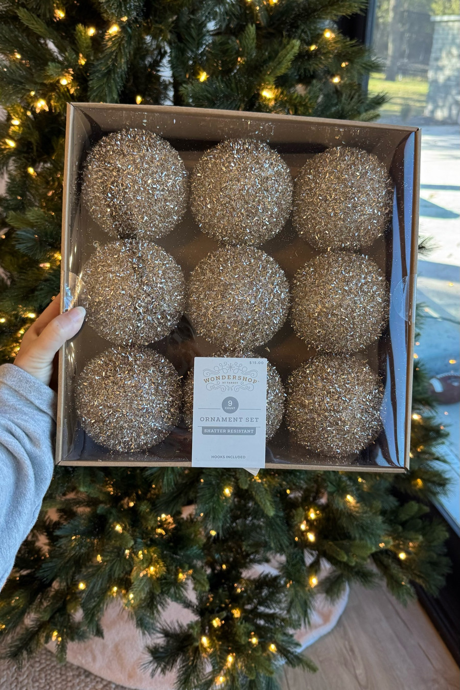 Elevate your holiday home decor with these stunning glitter ornaments from Target.