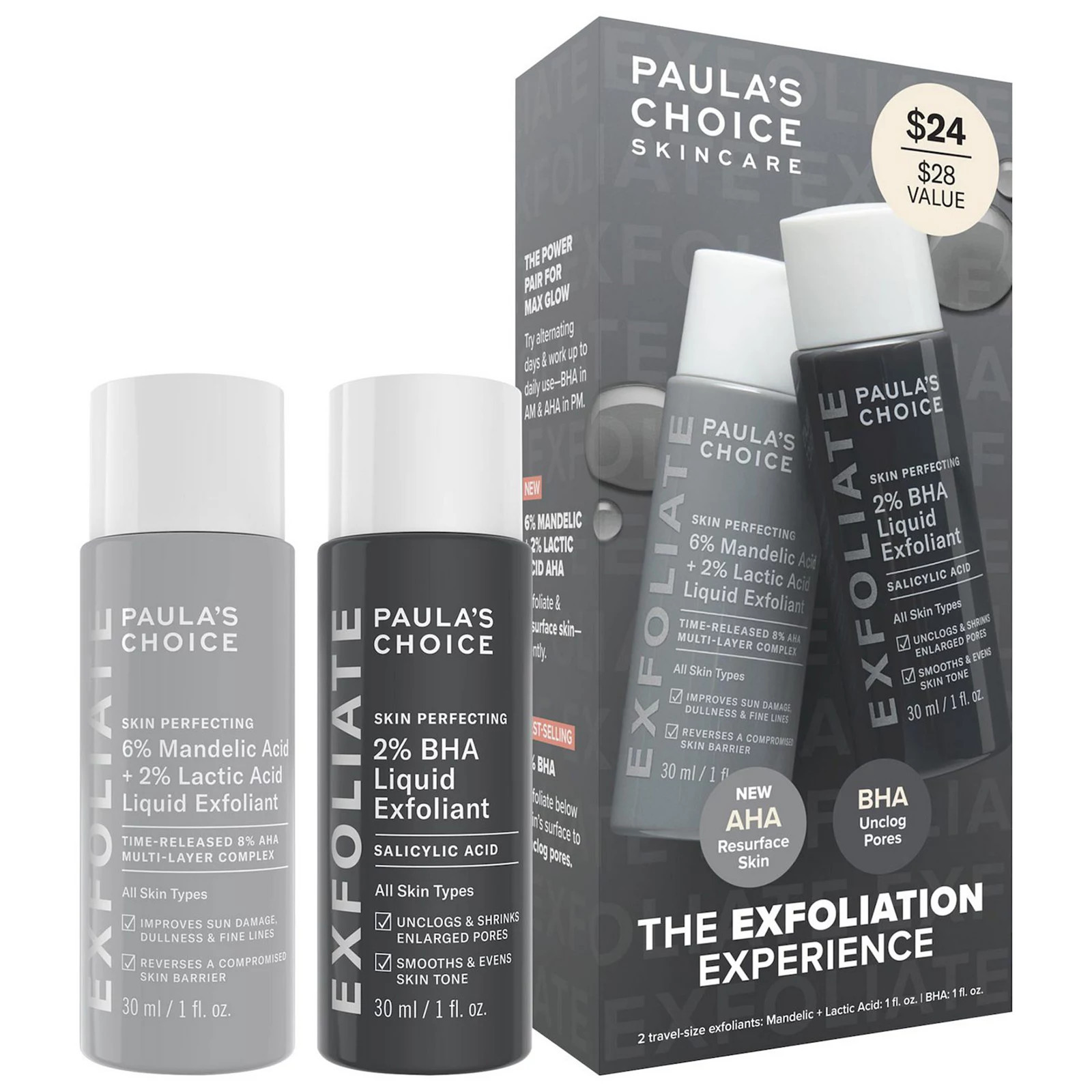 Paula's Choice The Exfoliation Experience Kit with 2% BHA + 6% Mandelic Acid AHA, None | Kohl's