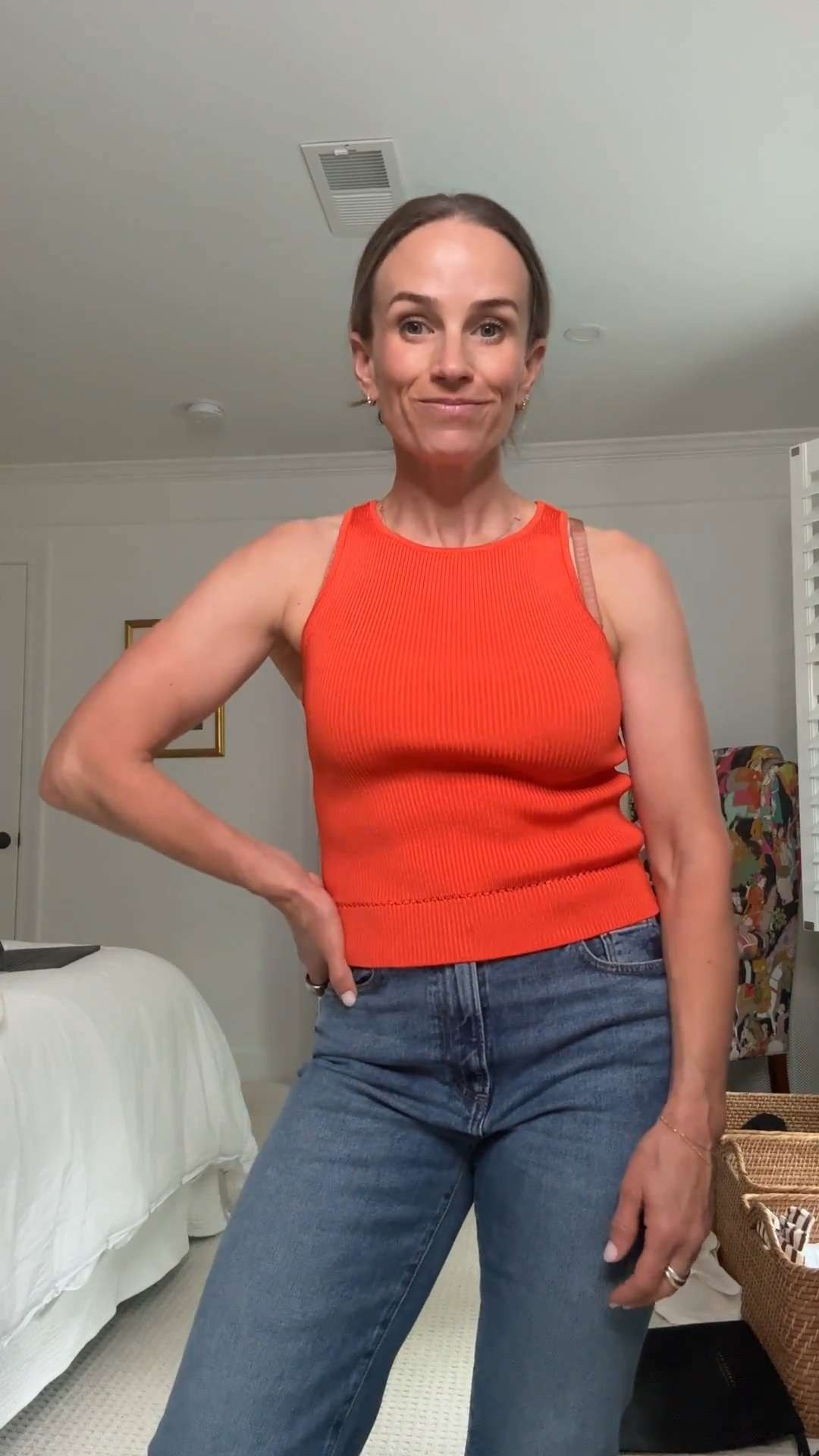This top is brighter than I am used to, but I like it. It is definitely fun in the right dose. 

 #LTKootd #LTKOver40 #LTKPetite
