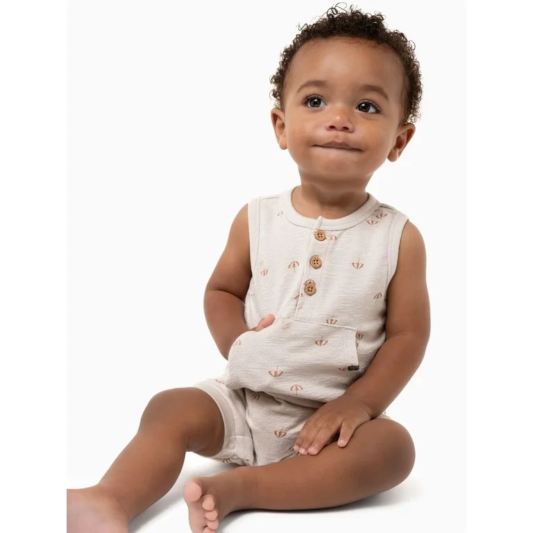 Modern Moments by Gerber Baby Boy Sleeveless Romper, Sizes 0/3 Months - 24 Months - Walmart.com | Walmart (US)