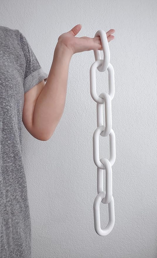 Velhart Wood Chain 6-Link Decor 22-inch White Washed, Decoration for Living Room, Coffee Table or... | Amazon (US)