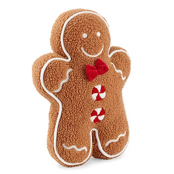 North Pole Trading Co. Gingerbread Figural Throw Pillow, Color: Partridge Gingrbrd - JCPenney | JCPenney