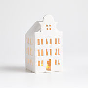 Small White Ceramic Holiday Canal House + Reviews | Crate & Barrel | Crate & Barrel