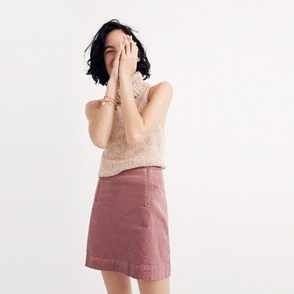 Velveteen Uptown Zip Skirt | Madewell