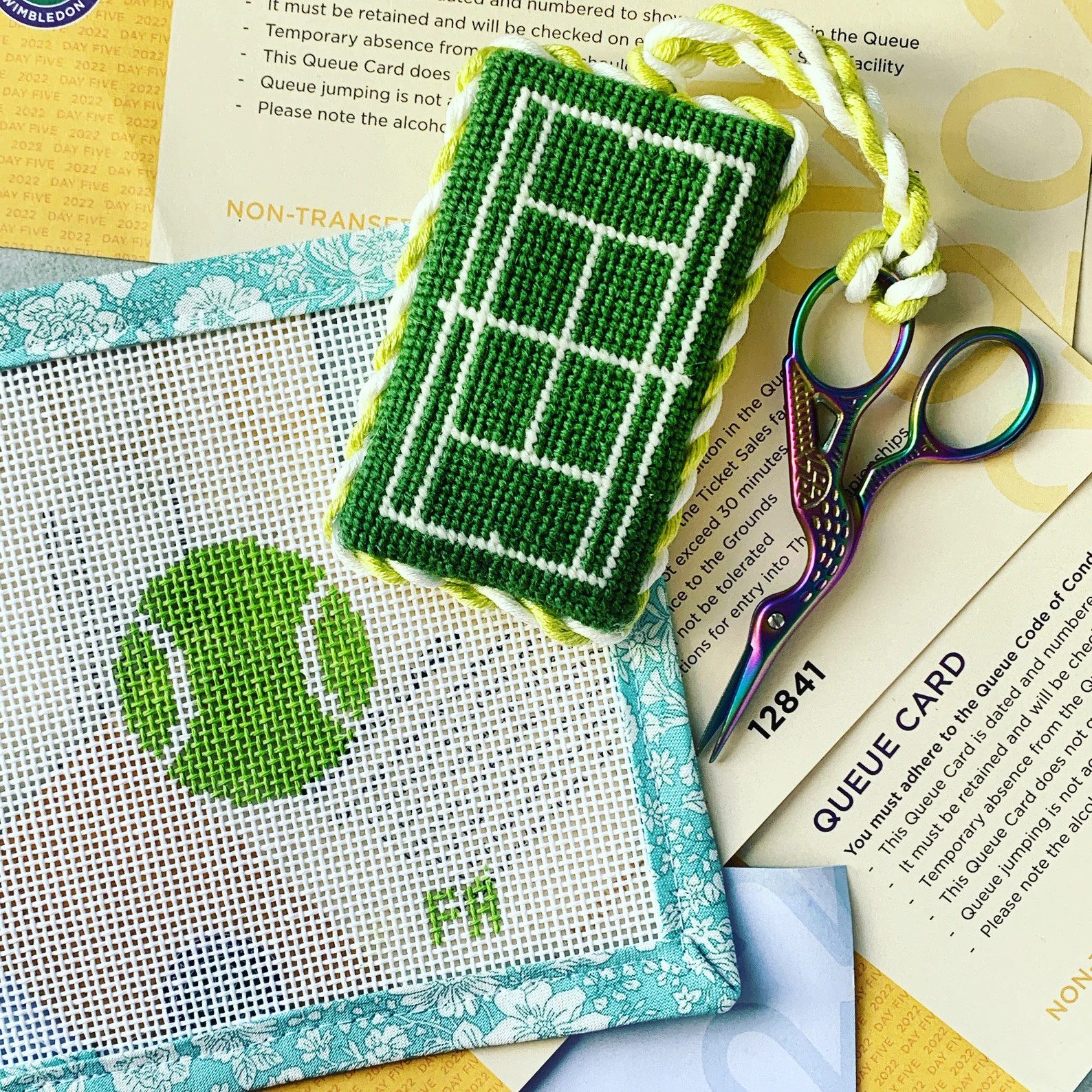 Mini Tennis Ball Handpainted Needlepoint Canvas - Etsy | Etsy (US)