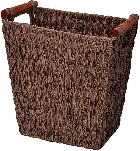 GRANNY SAYS Hand-Woven Waste Basket, Bathroom Wastebasket with Wood Handles, Imitation Wicker Tra... | Amazon (US)