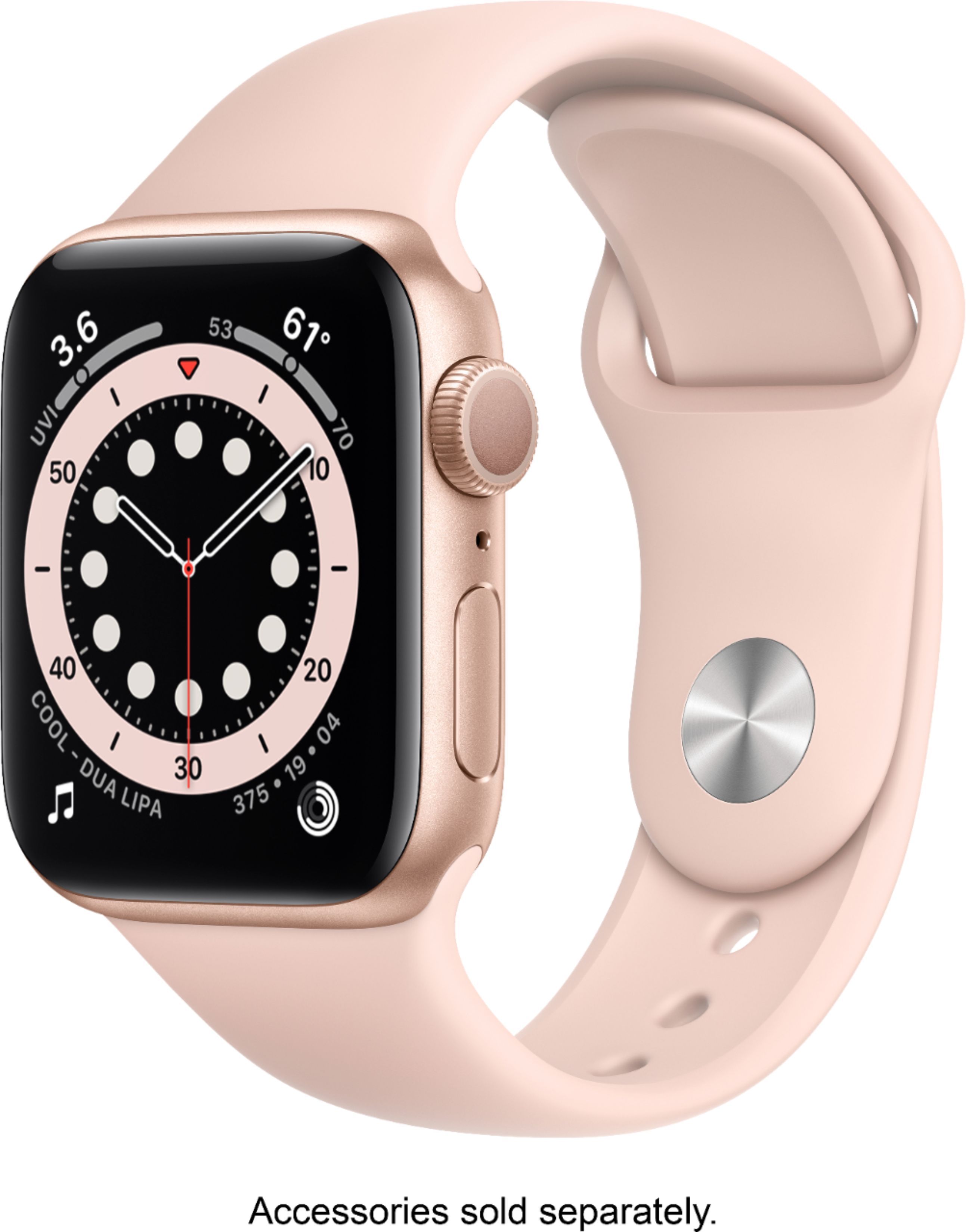 Apple Watch Series 6 (GPS) 40mm Gold Aluminum Case with Pink Sand Sport Band Gold MG123LL/A - Bes... | Best Buy U.S.