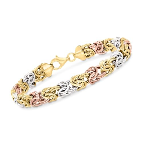 Ross-Simons 14kt Tri-Colored Gold Byzantine Bracelet. 7 inches | Amazon (US)