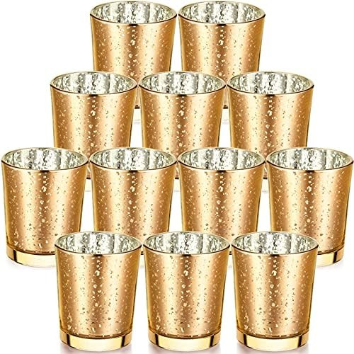 12 Pieces Votive Candle Holders Set Christmas Candle Holder Speckled Tealight Holder Glass Bulk P... | Amazon (US)