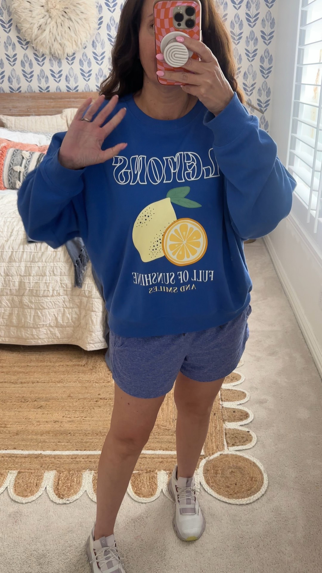 Wearing a large in this adorable lemon sweatshirt from Target! Wearing a medium in these buttery soft $7 shorts! I have them in SO many colors! 
.


#LTKActive #LTKFindsUnder50 #LTKSaleAlert