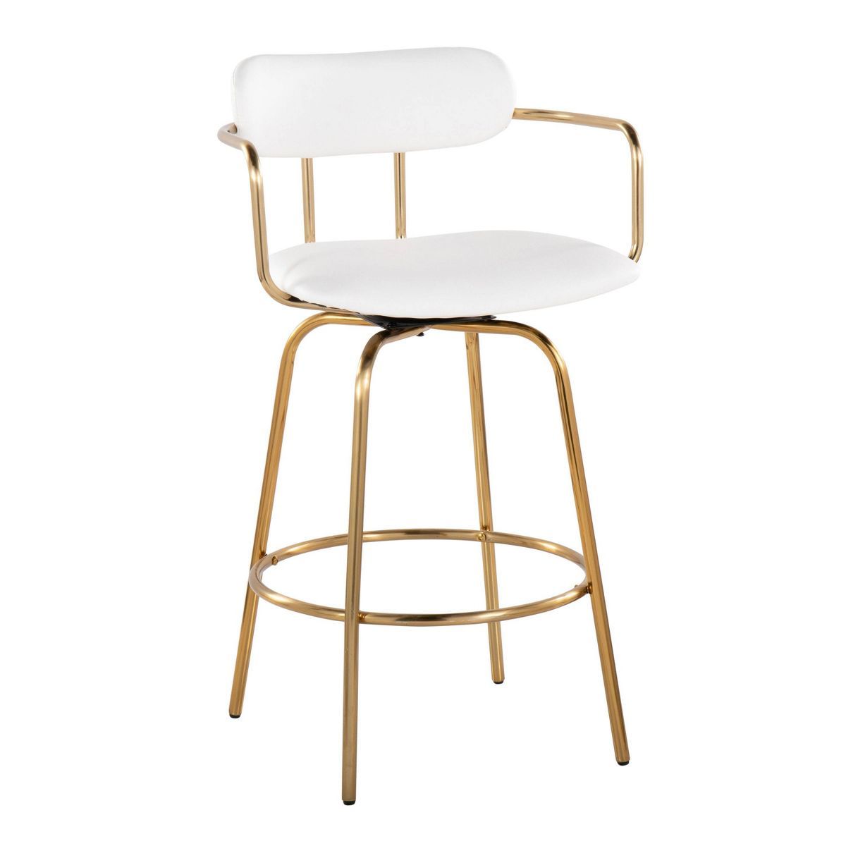 Set of 2 Demi Counter Height Barstools Gold/White - LumiSource | Target