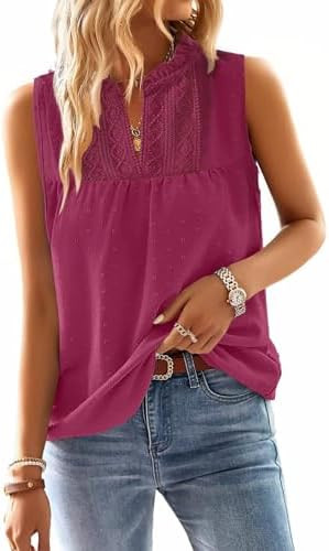 Falechay Womens Summer Tops V Neck Blouses for Women Boho Clothing Dressy Casual Flowy Lace Sleev... | Amazon (US)