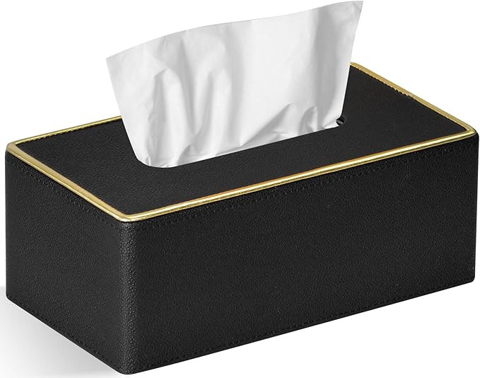 GOLRANLYE Tissue Box Cover Rectangular PU Leather Facial Tissue Box Holder for Dresser Bathroom D... | Amazon (CA)