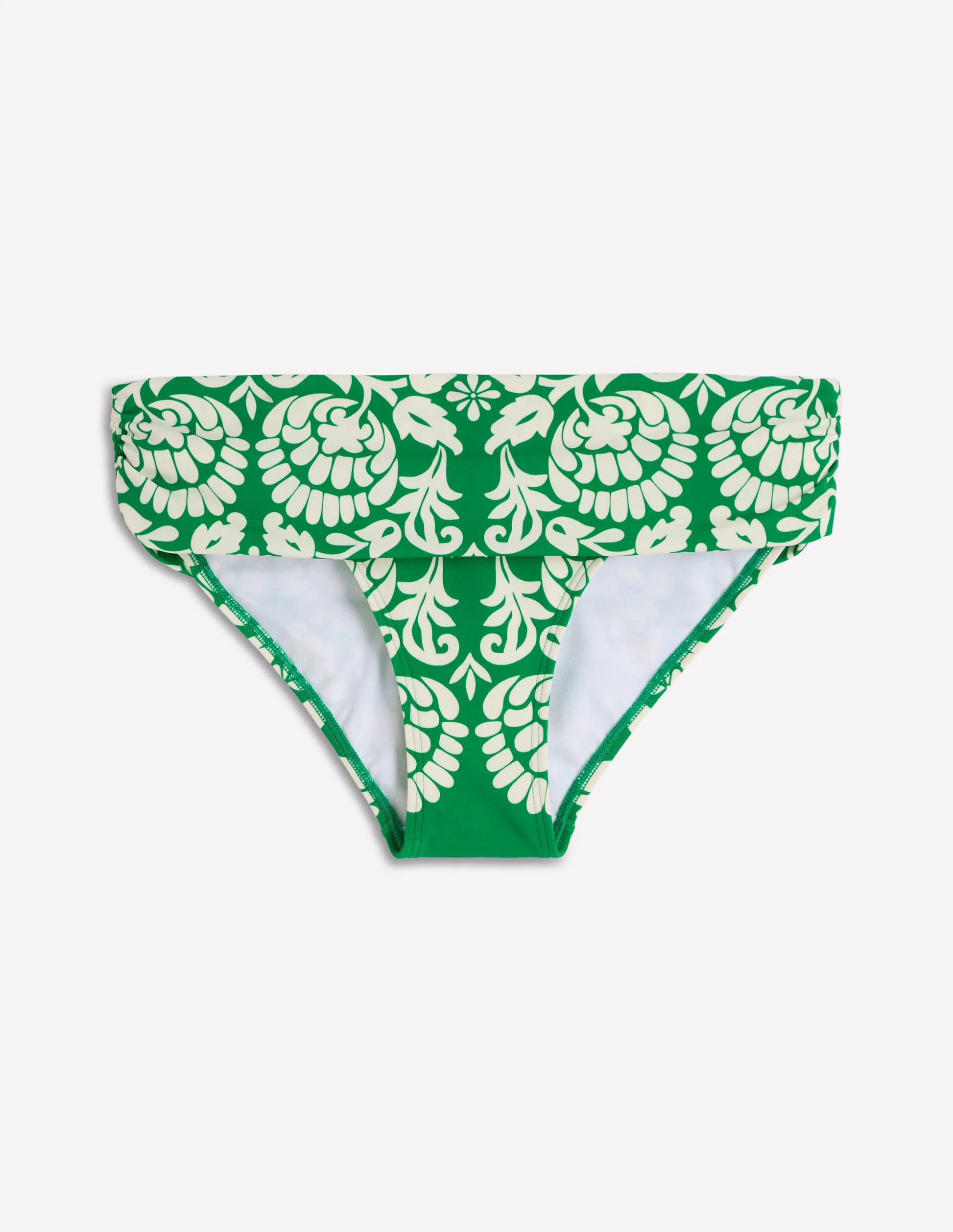 Classic Fold Bikini Bottoms-Rich Emerald, Ornate Floret | Boden (US)