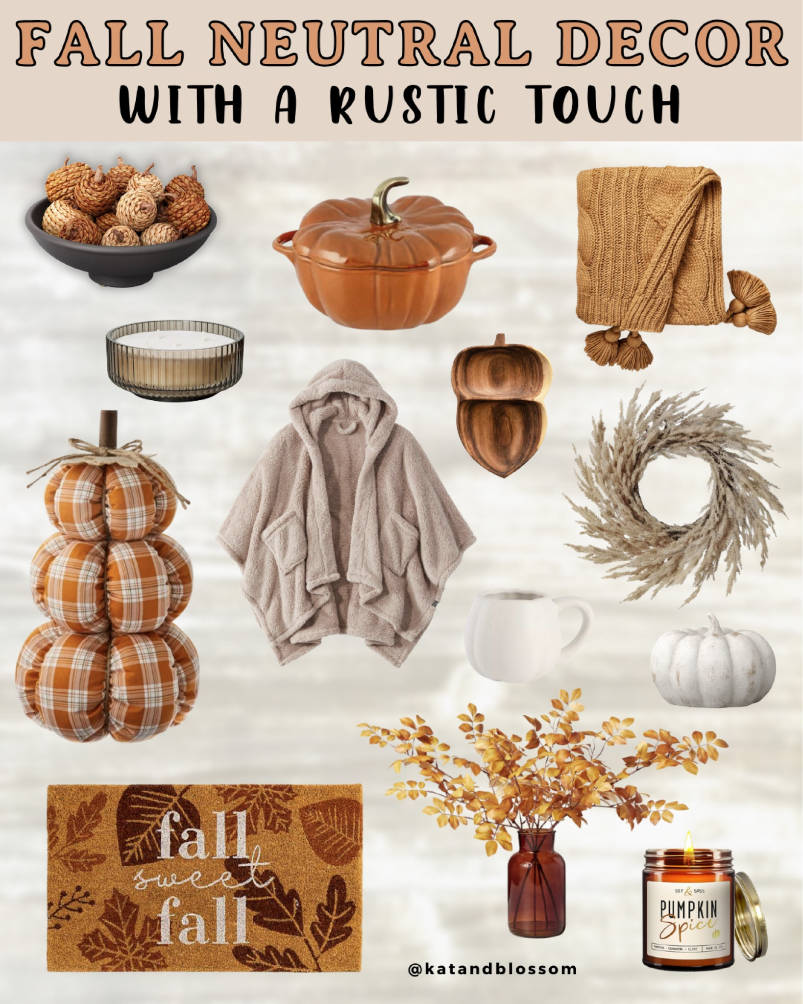 Cute neutral fall decor with a muted orange rustic theme

#LTKSeasonal #LTKhome #LTKHalloween