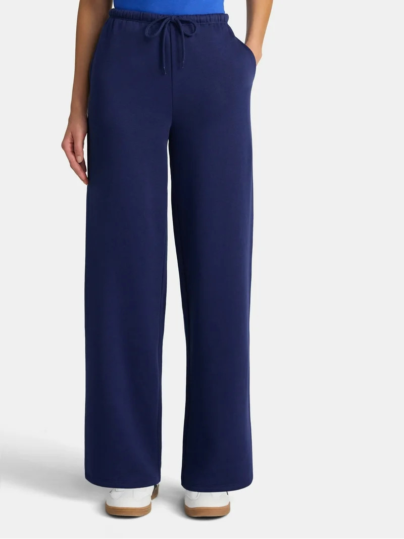 No Boundaries Game Day Wide Leg Fleece Joggers, 30'' Inseam, Women's | Walmart (US)