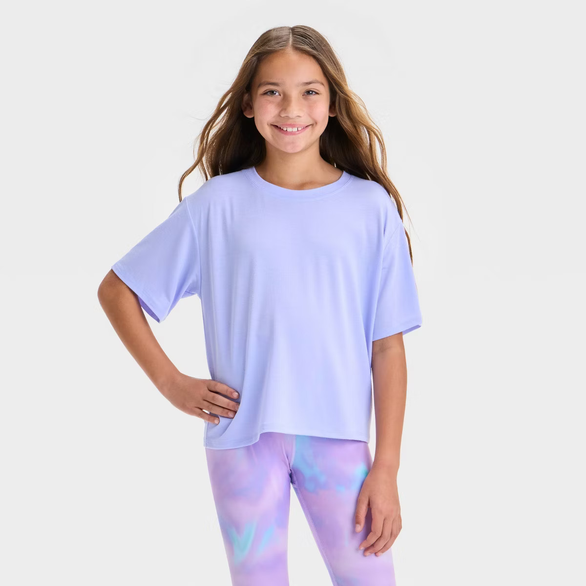 Girls' Short Sleeve Boxy T-Shirt - All In Motion™ | Target