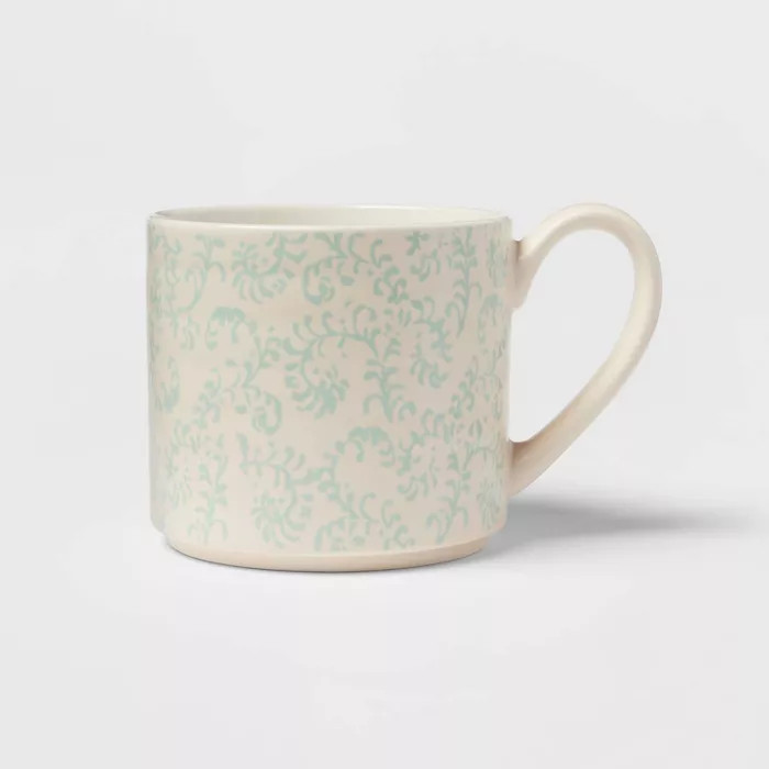 15oz Stoneware Radhika Print Mug Green - Threshold™ | Target