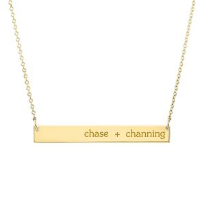 Gold Skinny Bar Necklace | Tiny Tags