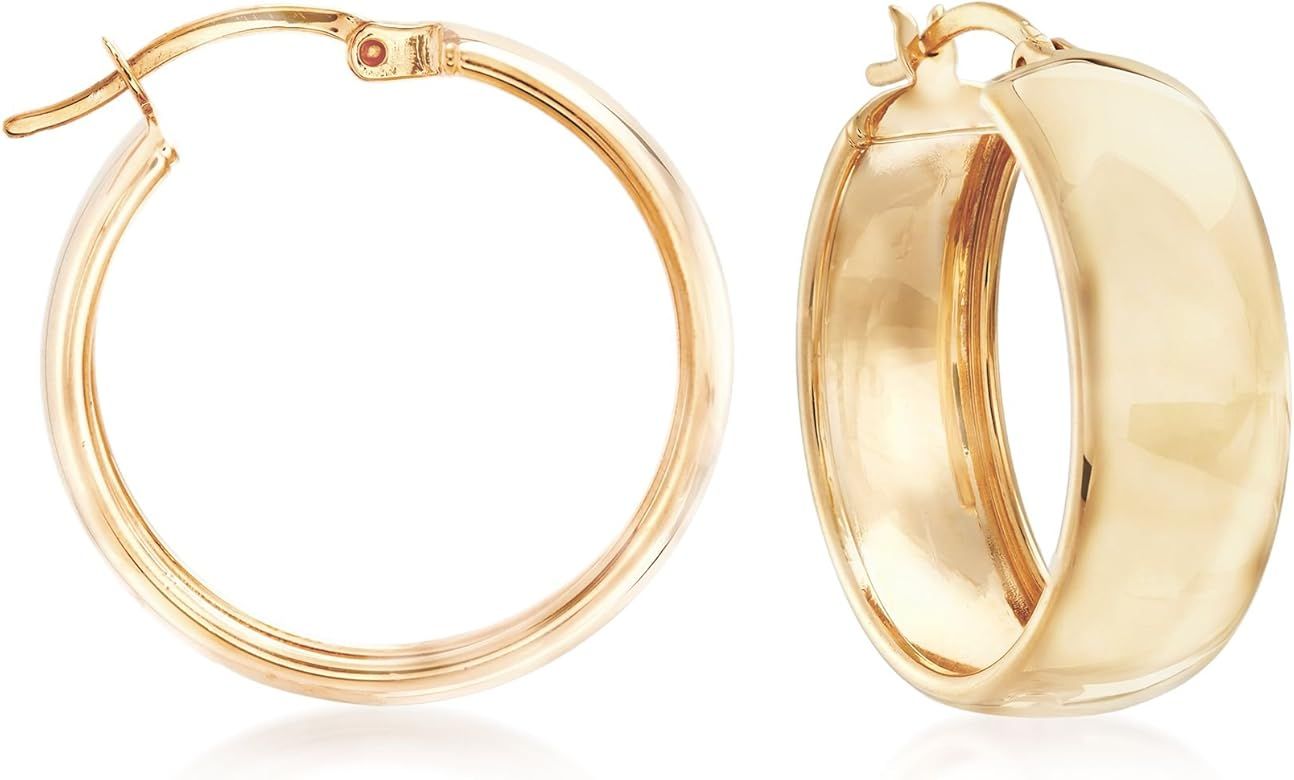 Ross-Simons 18kt Yellow Gold Over Sterling Silver Hoop Earrings | Amazon (US)