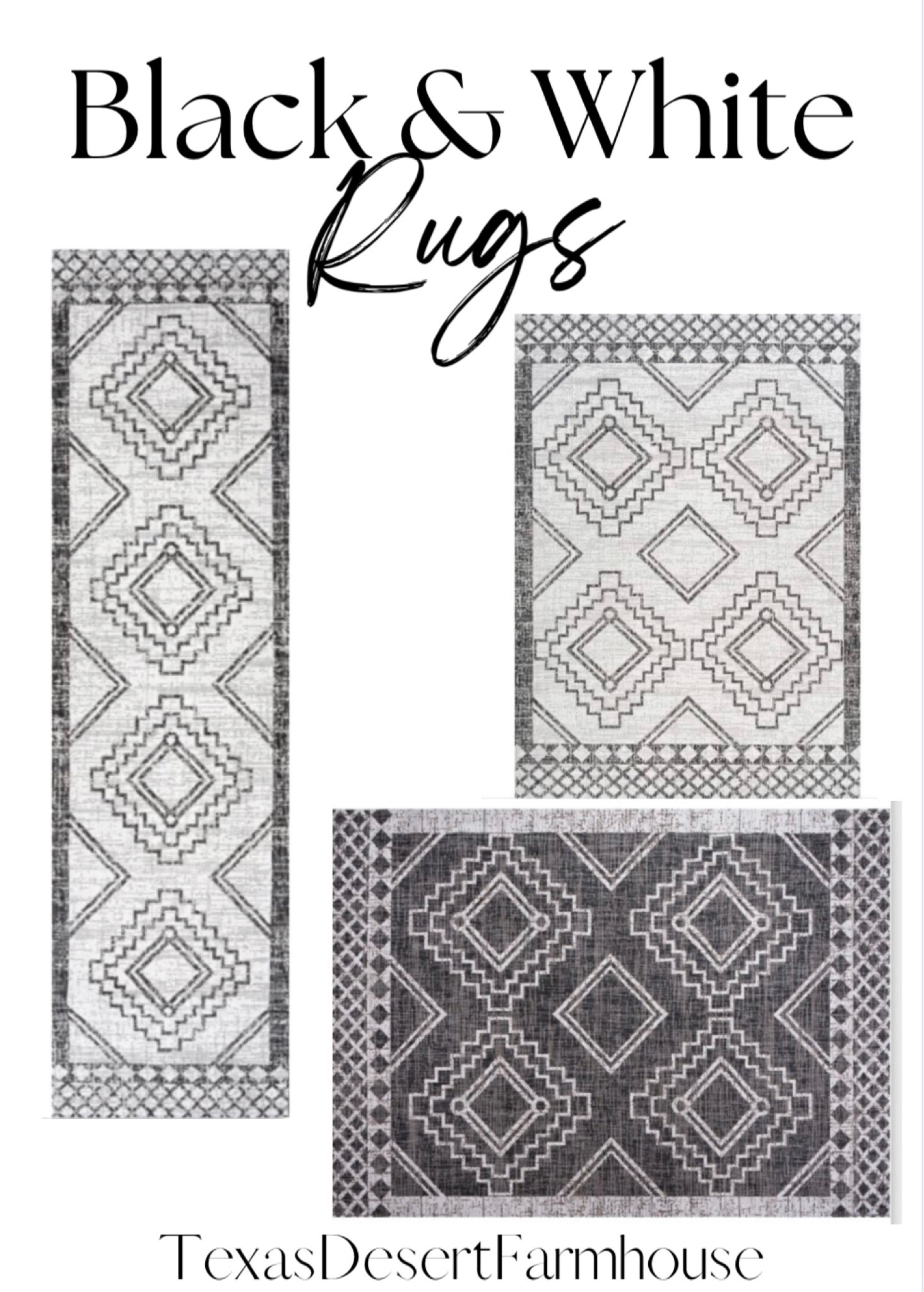 Geometric Rugs

#runner #arearug #blackandwhiterug #geometricrug #moroccanrug #indooroutdoorrug #outdoorrug

#LTKSeasonal #LTKstyletip #LTKhome