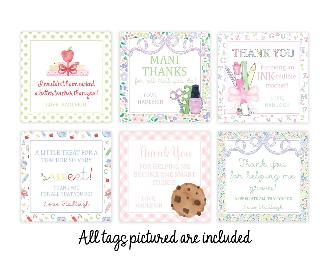 Teacher Appreciation | Gift Tag for the Teacher | Favor Tag for Teacher | Staff Appreciation for ... | Etsy (US)