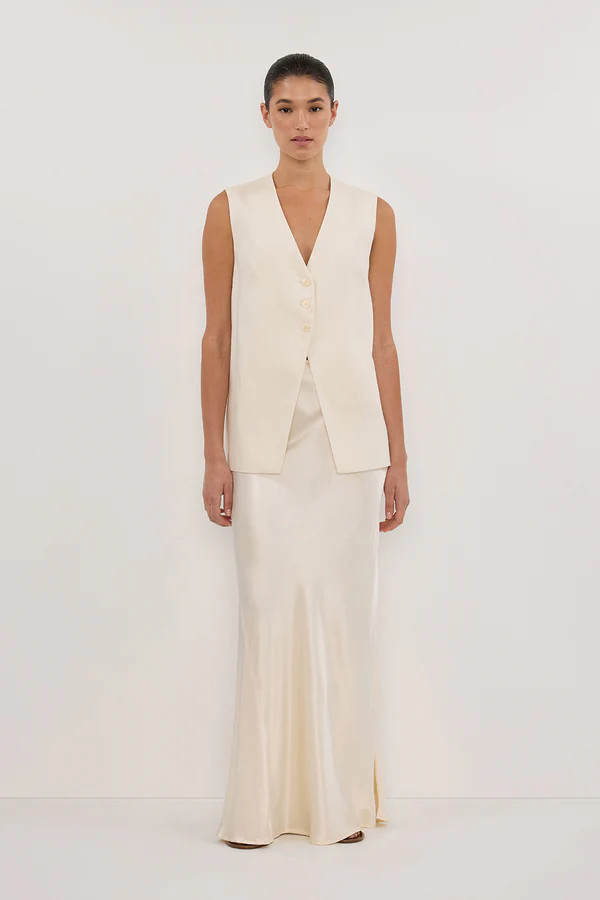 CHARLI CREAM SATIN MAXI SKIRT | DISSH