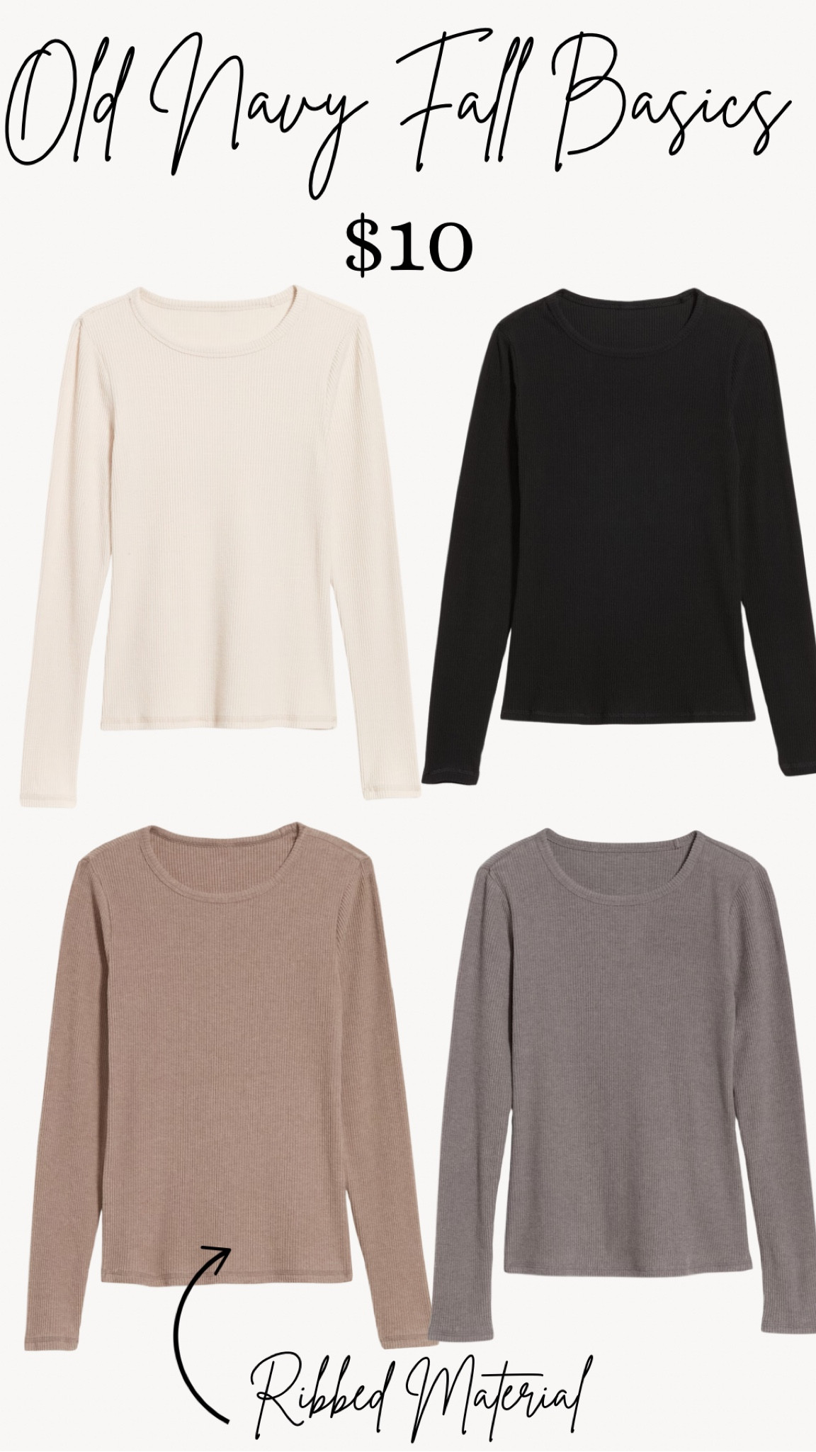 Old navy is having a sale on fall basics! These are a ribbed material. 
Old navy. Fall basics. Fall outfits. Fall looks. Old navy finds. Fall clothing  

#LTKSaleAlert #LTKFindsUnder50 #LTKStyleTip